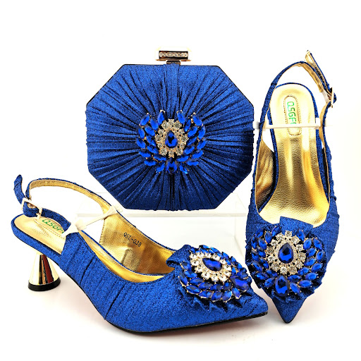Title 1, Stiletto Blue Ladies High-Heeled Retro Pointed...