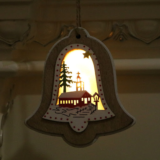 Title 1, Luminescent wood pendant that glows in the dark...