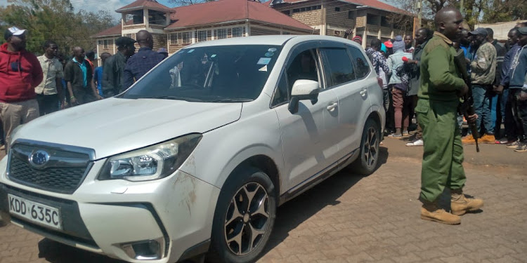 Police were forced to open fire on the speeding vehicle Subaru Forester car belonging to MP Mpuru Aburi.