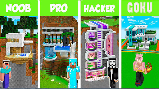 Noob vs Pro vs Hacker vs Goku vs for Minecraft PE - v1.0