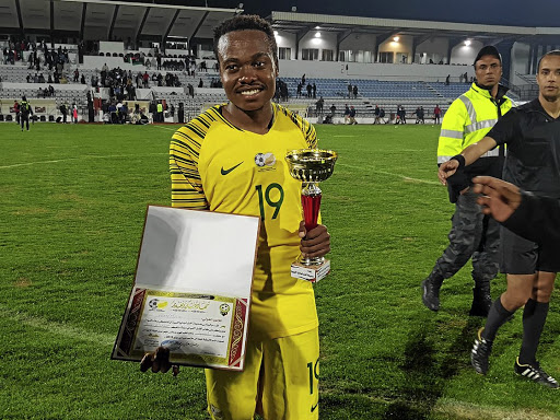 Percy Tau tore the Libyan defence to score two sensational goals that made him the hero on the night. /Supplied