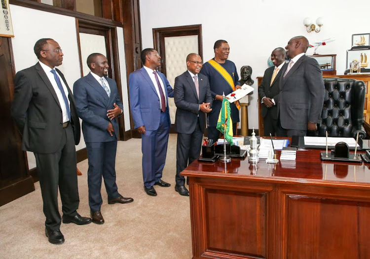 President William Ruto, DP Rigathi Gachagua, Attonrey General Justin Muturi among other leaders at State House on December 12, 2022