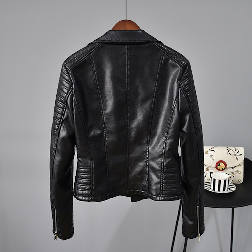 Title 3, Rivet Suit Collar Women Washed PU Leather Jacke...