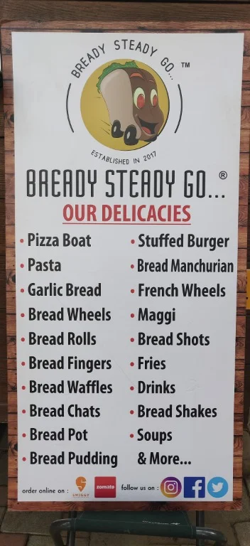 Bready Steady Go menu 