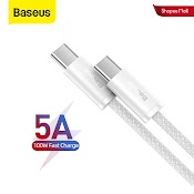 Dây Cáp Sạc Nhanh Pd Baseus 100W Từ Type - C Sang Type - C Tiện Dụng Cho Macbook Pro Ipad Xiaomi Samsung