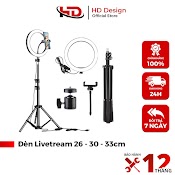 Đèn Livestream Size 26Cm, 32Cm , 33Cm Có Kẹp Điện Thoại - Chân Đèn 2M1 - Chính Hãng Hd Design