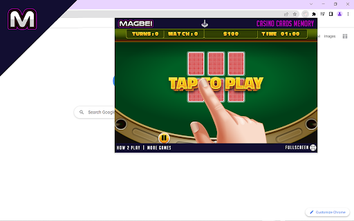 Casino Cards Memory Game - Runs Offline