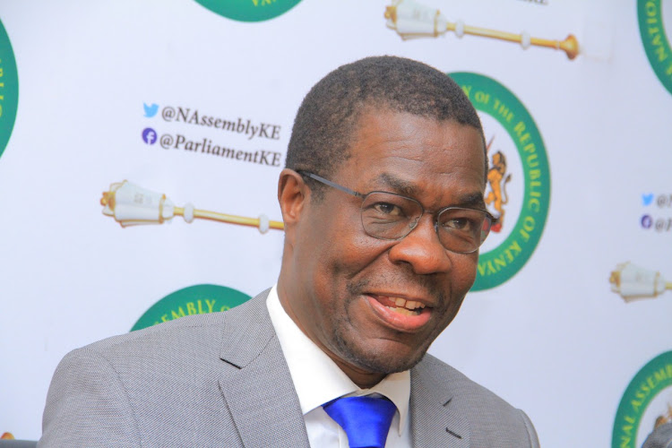 Minority leader Opiyo Wandayi speaks to the press at Parliament buildings on Thursday, November 8, 2022.