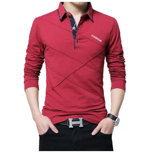Title 5, Korean style polo shirt for men, offering a mod...