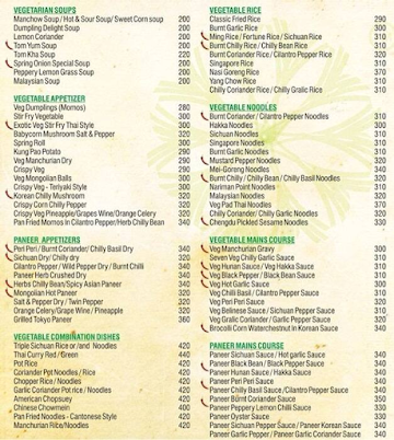 Springs Pizza menu 