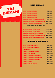 Taj Biryani menu 1