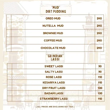 Hut K Cafe menu 