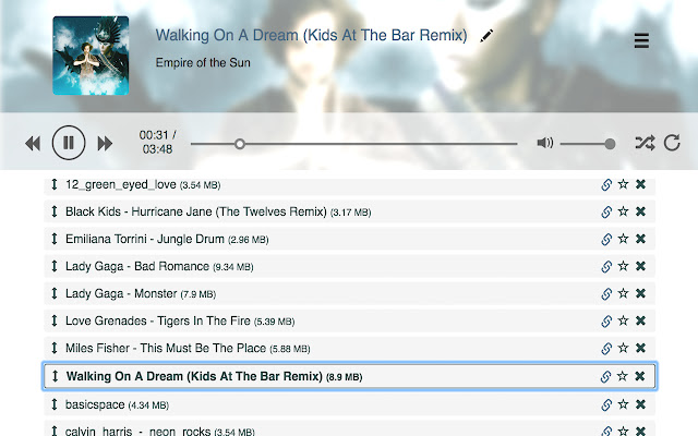 NSzx Music Player chrome extension