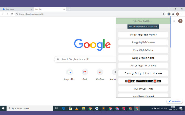 FAUG Stylish Text Generator para Google Chrome - Extensão Download