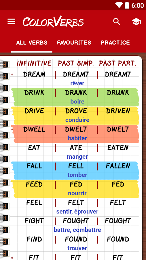    English Irregular Verbs- screenshot  