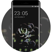 Flower theme dark green  Icon