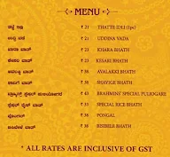 Brahmins Thatte Idly menu 1