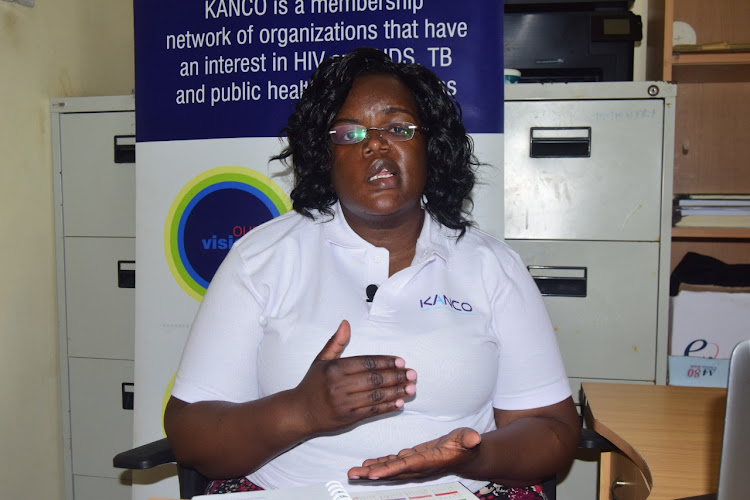 Sylvia Ayon, senior policy manager at Kenya Aids NGOs Consortium (Kanco), duiring an interview in their Mombasa office