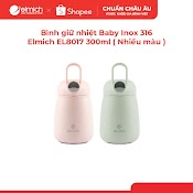 [Lifemcmbp4 - 12% Đơn 250K] Bình Giữ Nhiệt Baby Inox 316 Elmich El8017 Dung Tích 300Ml ( Nhiều Màu )