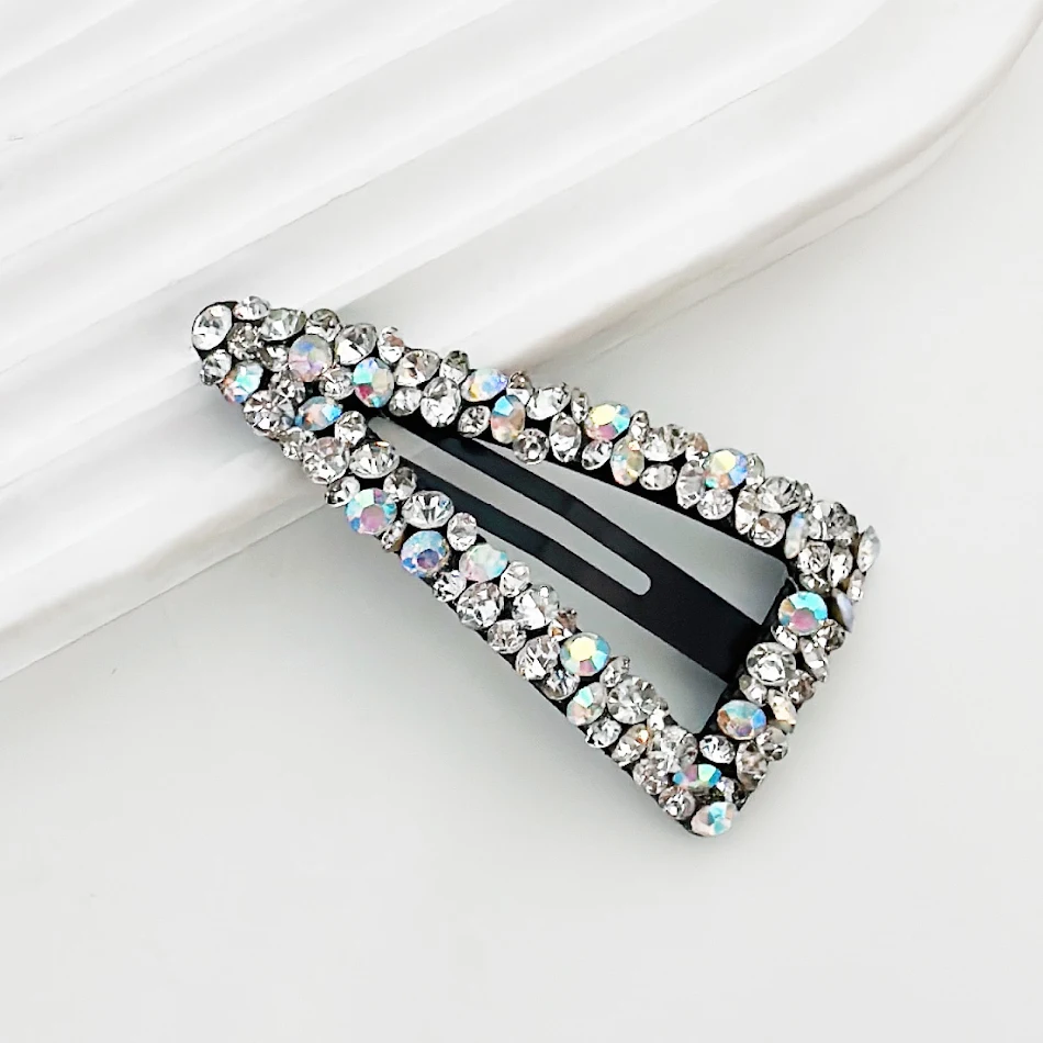 Rechthoekige BB-clip met gekleurde kristallen en diamanten voor zijdelingse pony, haarclip, stijlvolle grip