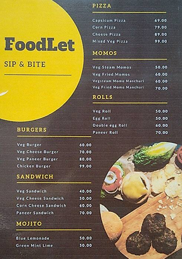 FoodLet menu 