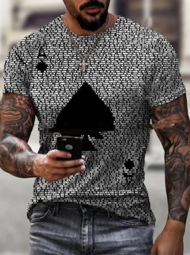 Title 2, Poker Spades Print Casual T-shirt