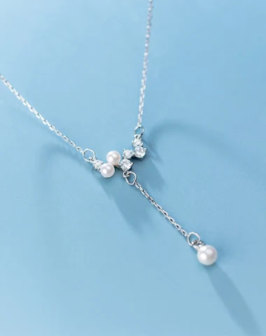 Bead Synthetic Pearl Necklace - 1