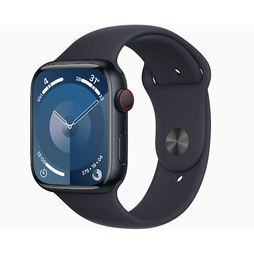 Đồng hồ Apple Watch Series 9 4G 45mm Midnight (Vỏ Nhôm Dây Silicone - S/M) (MRMC3SA/A)