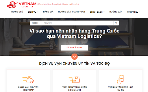 Công cụ đặt hàng VietnamLogistics.Com.Vn