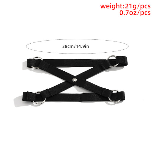 Title 5, Temperament Simple Black Cross Elastic Line Leg...