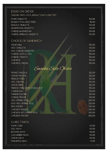 Sarthak Regency menu 