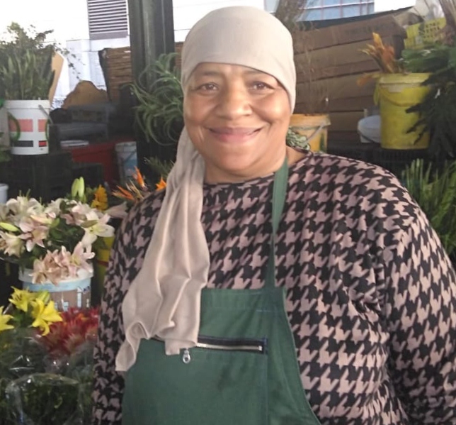 Cape Town flower seller Faldelah Dixon delivered her 'state of my suburb' (Hanover Park) address at her city stall ahead of President Cyril Ramaphosa's state of the nation address on Thursday February 7 2019.