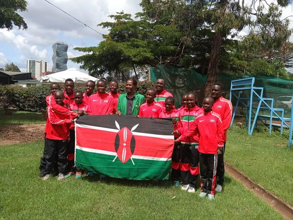 Brandon Sagala in a group of Kenyan tennis players during a past event