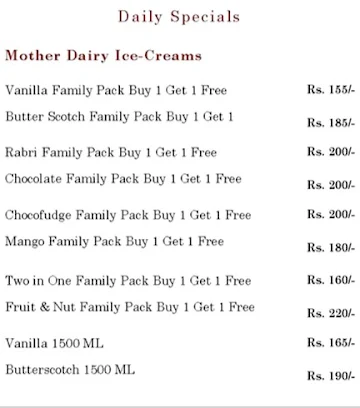 Emmkay Natural Foods menu 