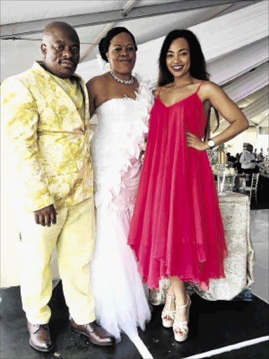 DRESSED TO IMPRESS: Bafana Sindane with Ouma Mdhluli and Amanda DuPont PHOTO: SUPPLIED