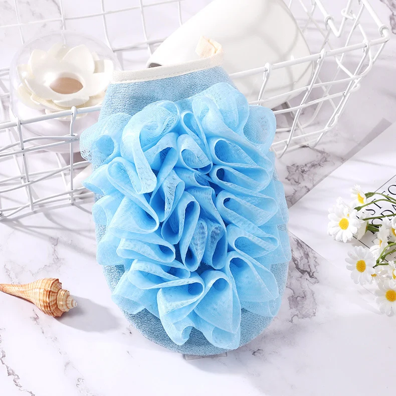 Double-sided Dual-use Two-in-one Mesh Sponge Bath Towel, providing effective cleansing and gentle exfoliation for a revi