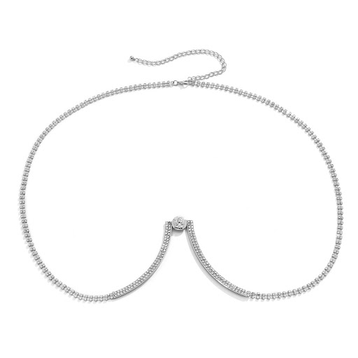 Title 6, Womens Micro Studded Diamond U-Shaped Chest Ch...
