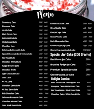 The Cake Palace menu 1