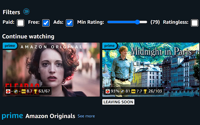 Prime Video Speed and Ratings chrome extension