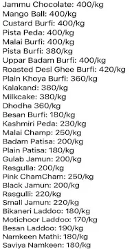 Kishan Sweets menu 1