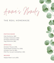 Amma's Homely Food menu 1