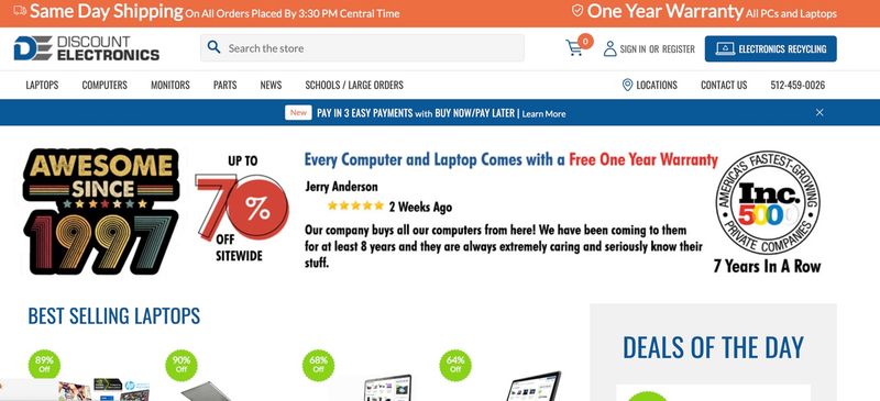 Discount Electronics home page