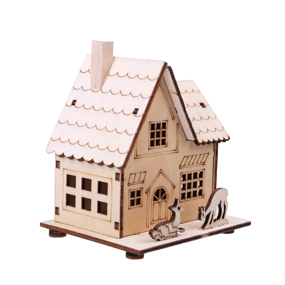 Title 2, LED Weihnachts-Chalet aus Holz, kleines Haus. E...