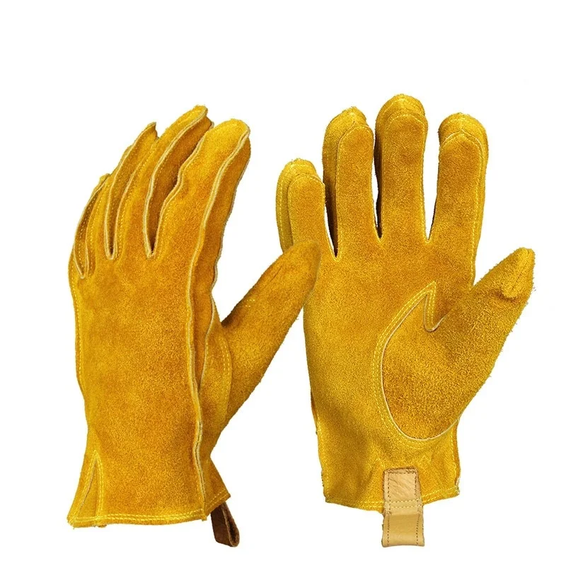 Luvas de couro retrô para motociclista com dedos completos – Estilo vintage e proteção total. Conforto e segurança para suas aventuras.