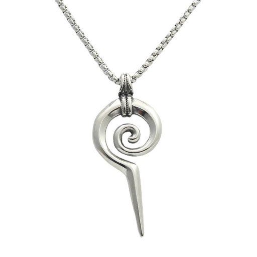 Title 3, Titanium Steel Coiled Snake Scepter Pendant Per...