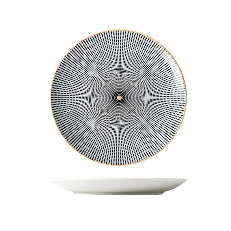 Assiette à dîner occidentale créative en céramique Apportez une touche d'élégance à vos repas Design moderne et idéal pour toutes occasions.