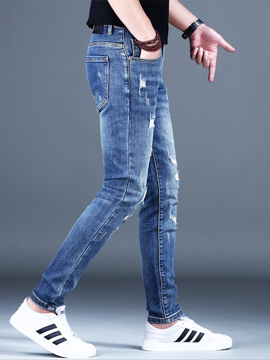 Title 8, Jeans Acolchados Ripped Fleece Hombre Ajuste Sl...