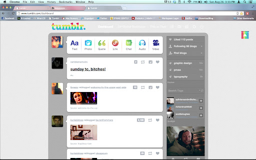 Facelift52 - Tumblr Dashboard