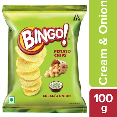 Bingo! Bingo Potato Chips -Cream & Onion - 100 gm