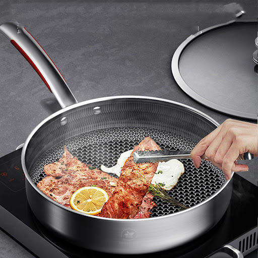 Title 4, Stainless Steel Honeycomb Pan Cooking Skillet S...